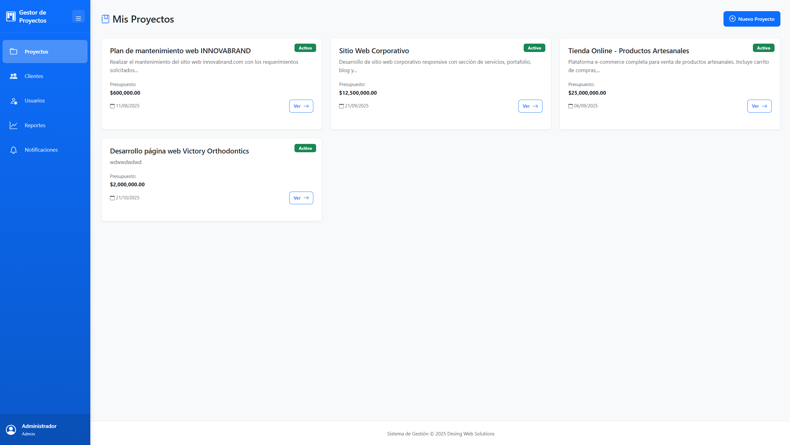 Dashboard de Proyectos